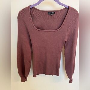 Fashion Nova Brown Ribbed Top